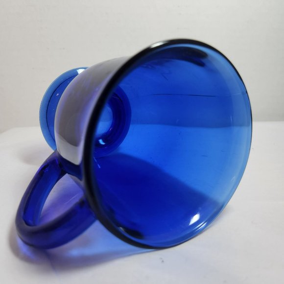 STARBUCKS by Anchor Hocking Large Cobalt Blue Pedestal Mug Made in USA - Picture 5 of 6
